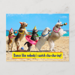 Invitation Carte Postale Ligne Conga pour la fête des chiens