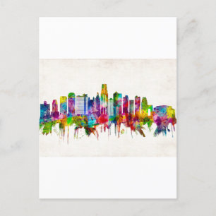 Invitation Carte Postale Ligne Skyline de Kansas City Missouri