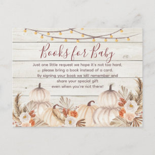 Invitation Carte Postale Livres citrouilles White Wood Cream pour bébé Invi