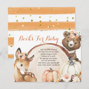 Invitation Carte Postale Livres de Fête de Naissance Fille de Bois d'Automn