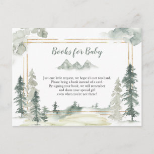 Invitation Carte Postale Livres de forêt aventure aquarelle pour bébé