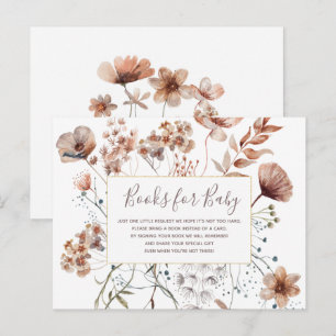 Invitation Carte Postale Livres Fleur sauvage d'automne pour bébé