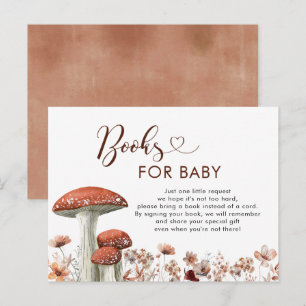 Invitation Carte Postale Livres Floraux de Champignons Boho d'Automne Pour 