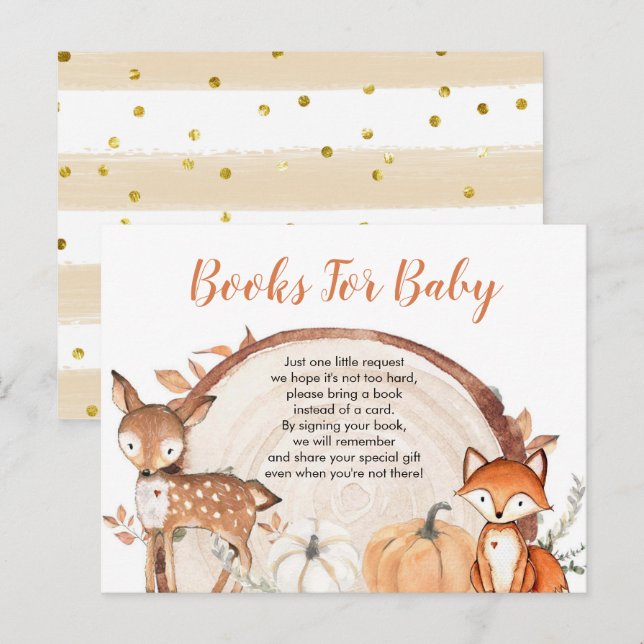 Invitation Carte Postale Livres pour bébé pour Baby Shower Woodland Oh Boy  (Devant / Derrière)