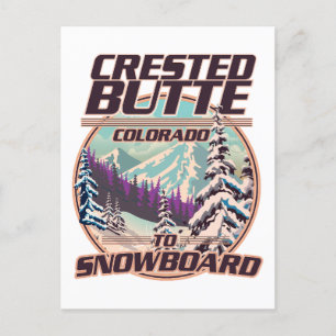 Invitation Carte Postale logo Crested Butte Colorado Snowboard