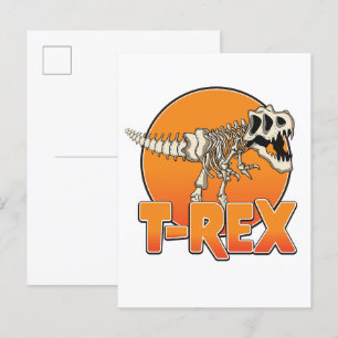 Invitation Carte Postale Logo de dessin animé T-REX