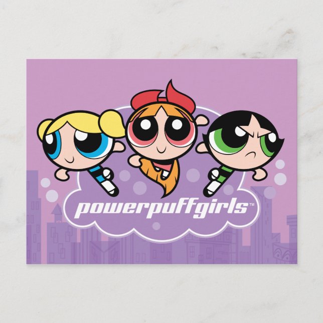 Invitation Carte Postale Logo de l'équipe de Powerpuff (Devant)