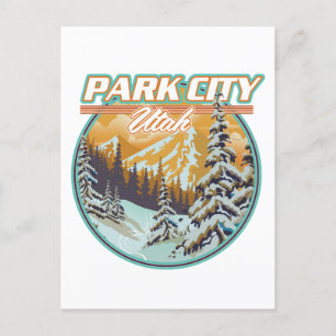 Invitation Carte Postale Logo de voyage de Park City Utah