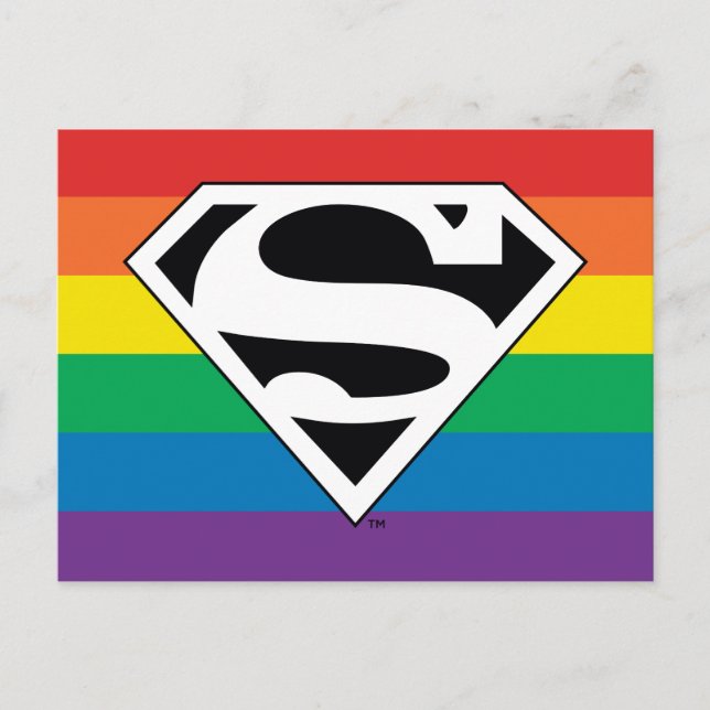 Invitation Carte Postale Logo Rainbow Superman (Devant)
