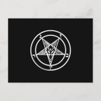 Logo Satanique Chèvre Pentagramme Inversé Baphomet
