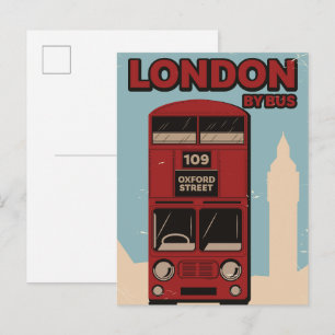 Invitation Carte Postale Londres en bus
