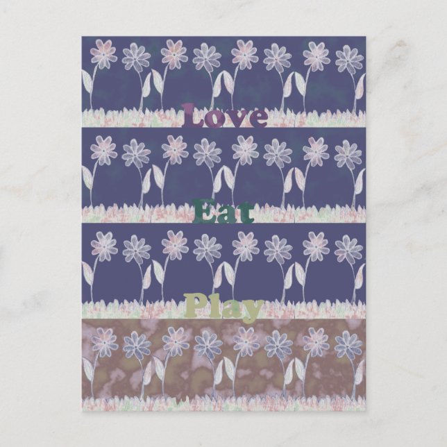 Invitation Carte Postale Love Blue Baby shower Inspiration Citation couleur (Devant)