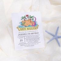 Main dessinée Rouge et blanc Pirate Island Boy Bir