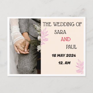INVITATION CARTE POSTALE MARIAGE
