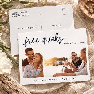 Invitation Carte Postale Mariage à petit budget Enregistrez la date