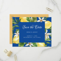 Mariage bleu méditerranéen Sauvez la date Matte