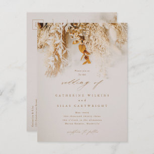 Invitation Carte Postale Mariage Boho Fall Flowers