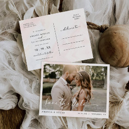 Invitation Carte Postale Mariage Botanique Rustique Simple Enregistrer La D