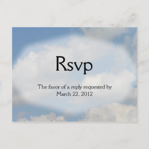 Invitation Carte Postale Mariage cloud RSVP