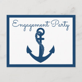 Invitation Carte Postale Mariage d'Ancre bleu de la marine