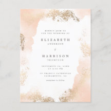 Mariage d'aquarelle couleur or et bleu élégant