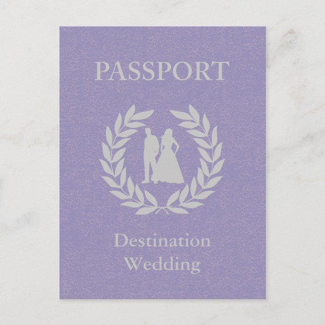 Invitation Carte Postale mariage de destination passeport (Devant)