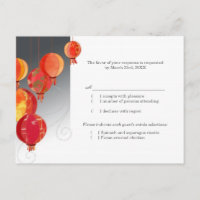 Mariage de lanternes rouge asiatique pendante RSVP