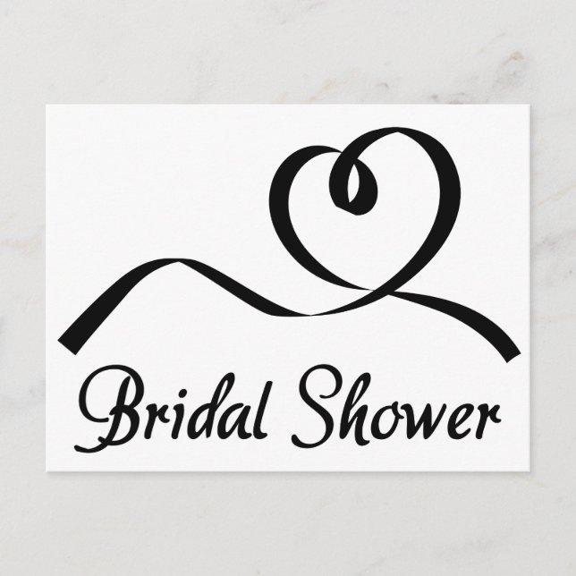 Invitation Carte Postale Mariage de l'invitation à la douche nuptiale noire (Devant)
