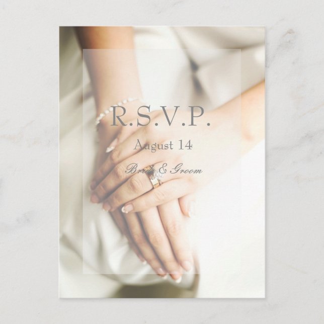 Invitation Carte Postale Mariage de mariée Diamond Ring RSVP (Devant)