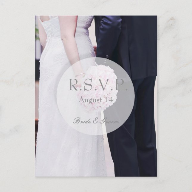 Invitation Carte Postale Mariage de mariée et de chambre RSVP (Devant)
