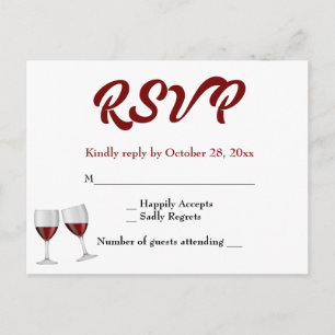 Invitation Carte Postale Mariage de Vins de Champagne RSVP Bourgogne
