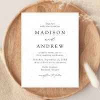 Mariage Élégant Moderne Noir et Blanc Tacheté