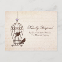 Mariage en cage d'oiseaux vintage RSVP | Lavender