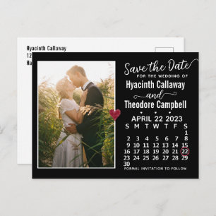 Invitation Carte Postale Mariage Enregistrer la date Avril 2023 Calendrier 