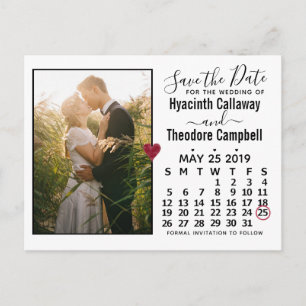 Invitation Carte Postale Mariage Enregistrer la date Mai 2019 Calendrier Ph
