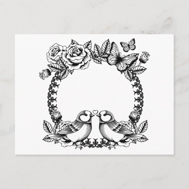 Invitation Carte Postale Mariage Inséparable (Devant)
