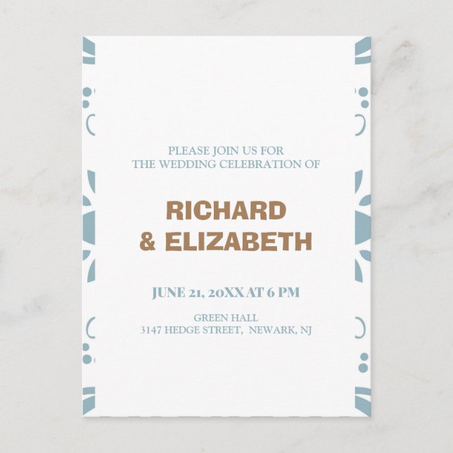 Invitation Carte Postale Mariage personnalisé (Devant)