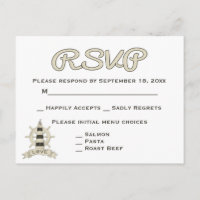 Mariage Phare et Roue de Bateau Tan RSVP Nautique