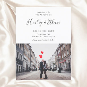 Invitation Carte Postale Mariage photo simple moderne