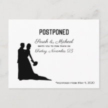 Mariage reporté Date silhouette noir et blanc