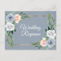 Mariage rose rose bleu Dusty Gold Blush RSVP