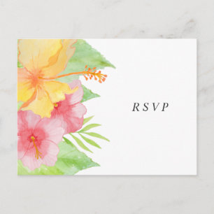 Invitation Carte Postale Mariage Tropical Splendor rsvp + entrées