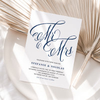 Marine Blue M et Mme Rustic Script QR Code Mariage