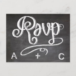 Invitation Carte Postale Mason Jar Chalkboard Mariage RSVP Réponse