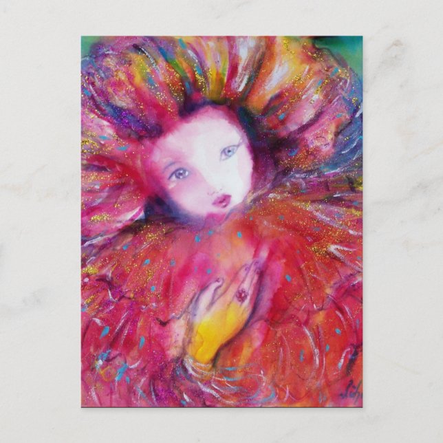 INVITATION CARTE POSTALE MASQUE EN ROUGE (Devant)