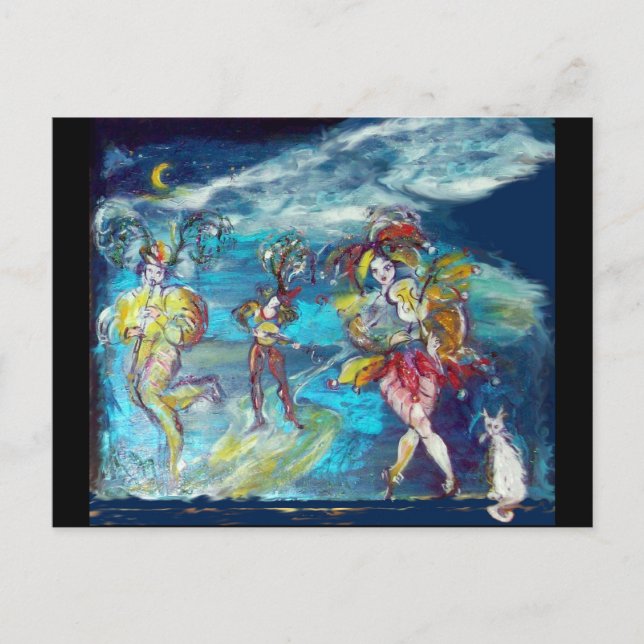 INVITATION CARTE POSTALE MASQUÉRADE NUIT DANSE ET MUSIQUE (Devant)