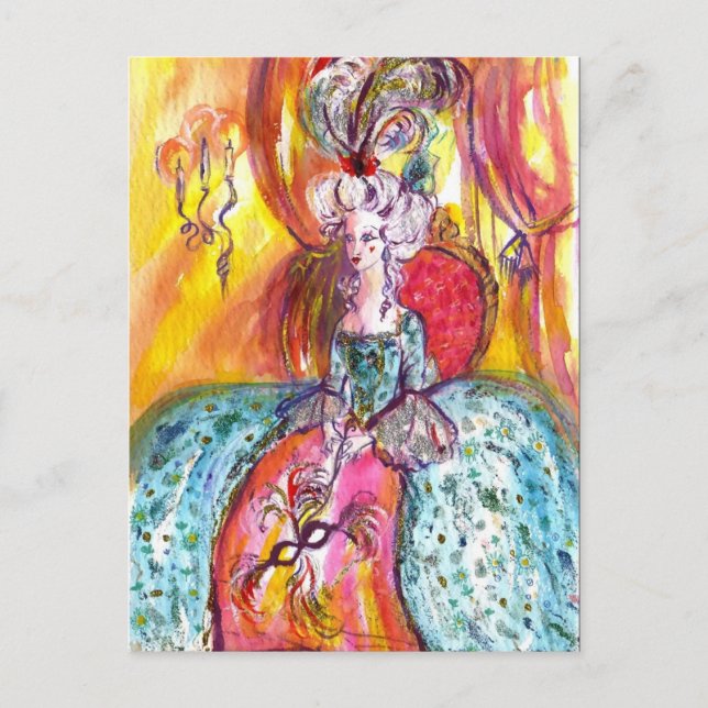 INVITATION CARTE POSTALE MASQUÉRADE VÉNITIENNE / COLOMBINA (Devant)