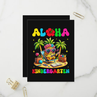 Invitation Carte Postale Maternelle Aloha Ananas Hawaï Rentree Scolaire
