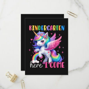 Invitation Carte Postale Maternelle j'arrive licorne rentrée scolaire