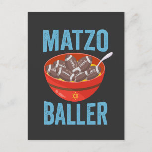 Invitation Carte Postale Matzo Baller Funny Football Hanoukka Rugby Cadeau